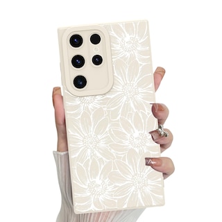 Foto 1 | Foto 1 | Funda De Silicona Mzelq Con Estampado Floral Blanco Para Samsung Galaxy S23 Ultra - Venta Internacional.