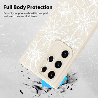 Foto 2 | Foto 2 | Funda De Silicona Mzelq Con Estampado Floral Blanco Para Samsung Galaxy S23 Ultra - Venta Internacional.