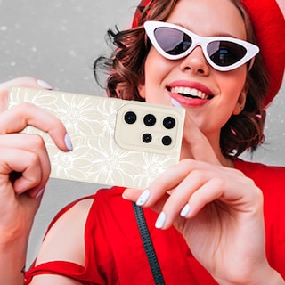 Foto 6 | Foto 6 | Funda De Silicona Mzelq Con Estampado Floral Blanco Para Samsung Galaxy S23 Ultra - Venta Internacional.