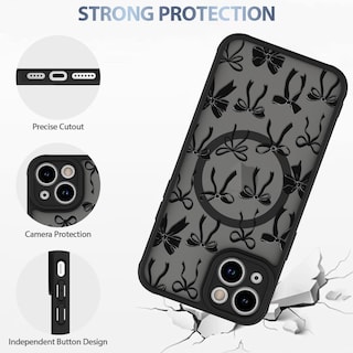 Foto 4 | Foto 4 | Funda De Teléfono Aigomara Para Iphone 13 Con Lazo Negro Magsafe - Venta Internacional.