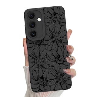 Foto 1 | Foto 1 | Funda De Teléfono Mzelq De Silicona Negra Con Estampado Floral Para Samsung Galaxy S24 Plus - Venta Internacional.
