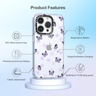 Foto 6 | Foto 6 | Funda De Teléfono Mosnovo Para Iphone 14 Pro Lila Butterfly - Venta Internacional.