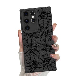 Foto 1 | Foto 1 | Funda De Teléfono Mzelq De Silicona Negra Con Estampado Floral Para Samsung Galaxy S22 Ultra - Venta Internacional.