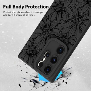 Foto 2 | Foto 2 | Funda De Teléfono Mzelq De Silicona Negra Con Estampado Floral Para Samsung Galaxy S22 Ultra - Venta Internacional.