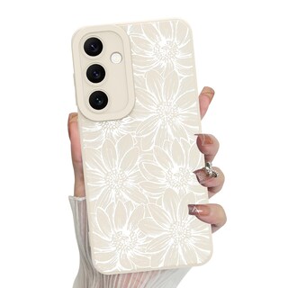 Foto 1 | Foto 1 | Funda De Teléfono Mzelq De Silicona Blanca Con Estampado Floral Para Samsung Galaxy S24 - Venta Internacional.