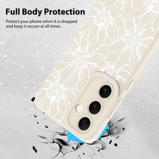 Foto 2 | Foto 2 | Funda De Teléfono Mzelq De Silicona Blanca Con Estampado Floral Para Samsung Galaxy S24 - Venta Internacional.