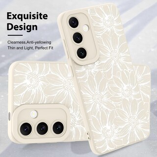 Foto 3 | Foto 3 | Funda De Teléfono Mzelq De Silicona Blanca Con Estampado Floral Para Samsung Galaxy S24 - Venta Internacional.