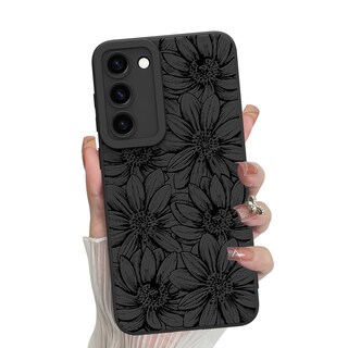 Foto 1 | Foto 1 | Funda De Teléfono Mzelq De Silicona Negra Con Estampado Floral Para Samsung Galaxy S23 Plus - Venta Internacional.