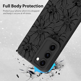 Foto 2 | Foto 2 | Funda De Teléfono Mzelq De Silicona Negra Con Estampado Floral Para Samsung Galaxy S23 Plus - Venta Internacional.