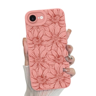 Foto 1 | Foto 1 | Funda De Teléfono Mzelq Para Iphone 16e De Silicona Con Estampado Floral Negro - Venta Internacional.