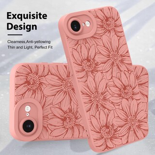Foto 3 | Foto 3 | Funda De Teléfono Mzelq Para Iphone 16e De Silicona Con Estampado Floral Negro - Venta Internacional.