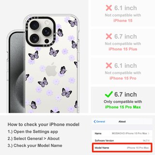 Foto 2 | Foto 2 | Funda De Teléfono Mosnovo Para Iphone 15 Pro Max Lila Butterfly - Venta Internacional.