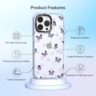 Foto 6 | Foto 6 | Funda De Teléfono Mosnovo Para Iphone 14 Pro Max Lila Butterfly - Venta Internacional.