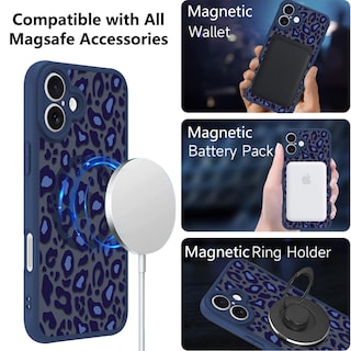 Foto 2 | Foto 2 | Funda Kanghar Para Iphone 16 Plus Con Estampado De Leopardo Azul Magsafe - Venta Internacional.