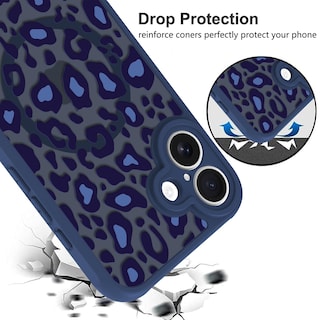 Foto 4 | Foto 4 | Funda Kanghar Para Iphone 16 Plus Con Estampado De Leopardo Azul Magsafe - Venta Internacional.