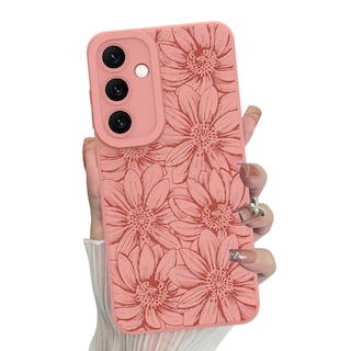 Foto 1 | Foto 1 | Funda De Teléfono Mzelq De Silicona Con Estampado Floral Rosa Intenso Para Samsung S24 - Venta Internacional.