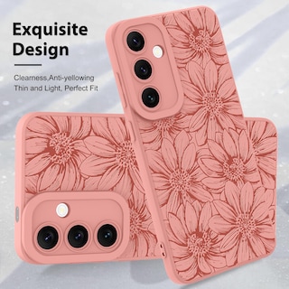 Foto 3 | Foto 3 | Funda De Teléfono Mzelq De Silicona Con Estampado Floral Rosa Intenso Para Samsung S24 - Venta Internacional.