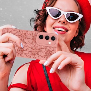 Foto 6 | Foto 6 | Funda De Teléfono Mzelq De Silicona Con Estampado Floral Rosa Intenso Para Samsung S24 - Venta Internacional.