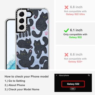 Foto 2 | Foto 2 | Funda De Teléfono Mosnovo Para Samsung Galaxy S22 Black Furry Cat - Venta Internacional.