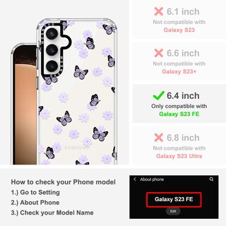Foto 2 | Foto 2 | Funda De Teléfono Mosnovo Para Samsung Galaxy S23 Fe Lilac Butterfly - Venta Internacional.