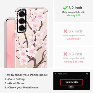 Foto 2 | Foto 2 | Funda De Teléfono Mosnovo Para Samsung Galaxy S25 Cherry Blossom - Venta Internacional.