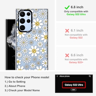 Foto 2 | Foto 2 | Funda De Teléfono Mosnovo Para Samsung Galaxy S22 Ultra Happy Daisy - Venta Internacional.