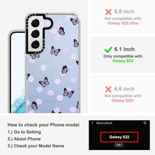 Foto 2 | Foto 2 | Funda De Teléfono Mosnovo Para Samsung Galaxy S22 Lilac Butterfly - Venta Internacional.
