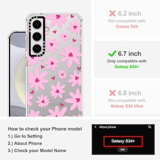 Foto 2 | Foto 2 | Funda De Teléfono Mosnovo Para Samsung Galaxy S24 Plus Love In Bloom - Venta Internacional.
