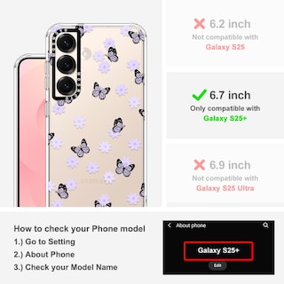 Foto 2 | Foto 2 | Funda De Teléfono Mosnovo Para Samsung Galaxy S25 Plus Lilac Butterfly - Venta Internacional.