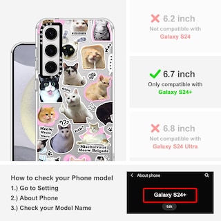 Foto 2 | Foto 2 | Funda De Teléfono Mosnovo Para Samsung Galaxy S24 Plus Cat Brigade - Venta Internacional.