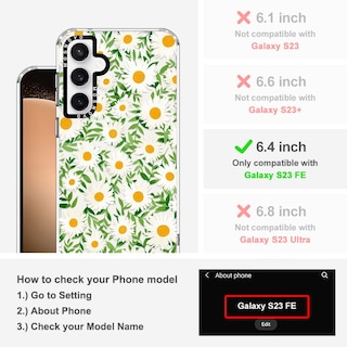 Foto 2 | Foto 2 | Funda De Teléfono Mosnovo Para Samsung Galaxy S23 Fe Daisies Design - Venta Internacional.