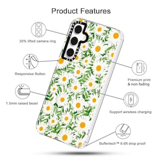 Foto 6 | Foto 6 | Funda De Teléfono Mosnovo Para Samsung Galaxy S23 Fe Daisies Design - Venta Internacional.