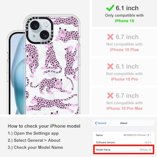 Foto 2 | Foto 2 | Funda De Teléfono Mosnovo Buffertech A Prueba De Golpes Para Iphone 15 Rosa - Venta Internacional.