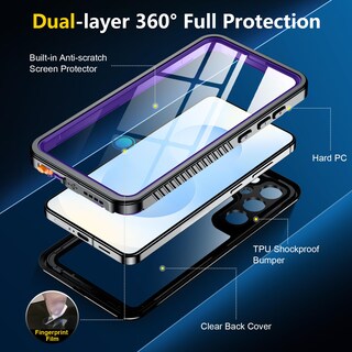 Foto 6 | Foto 6 | Funda De Teléfono Spidercase Impermeable Para Samsung Galaxy S25 Purple - Venta Internacional.