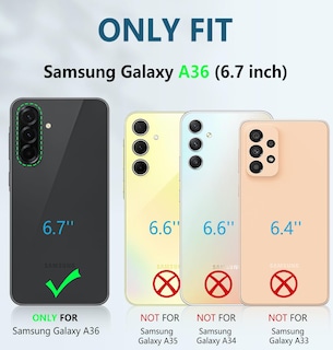 Foto 2 | Foto 2 | Funda De Teléfono Fntcase Para Samsung Galaxy A36-5g Con Soporte Negro - Venta Internacional.