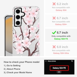 Foto 2 | Foto 2 | Funda De Teléfono Mosnovo Para Samsung Galaxy S24 Fe Cherry Blossom - Venta Internacional.
