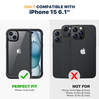 Foto 7 | Foto 7 | Funda Para Teléfono Diaclara Diseñada Para Iphone 15 6.1 (negro/transparente) - Venta Internacional.