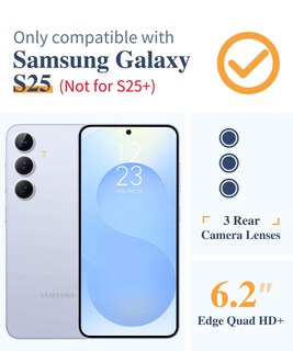 Foto 2 | Foto 2 | Funda De Teléfono Gviewin Para Samsung Galaxy S25 Con Protector De Pantalla - Venta Internacional.