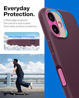 Foto 6 | Foto 6 | Funda Caseology Nano Pop Mag Para Iphone 16, Color Burdeos - Venta Internacional.