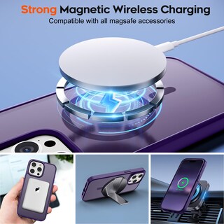 Foto 3 | Foto 3 | Funda Magnética Supfine Para Iphone 15 Pro Max, Color Morado Oscuro - Venta Internacional.