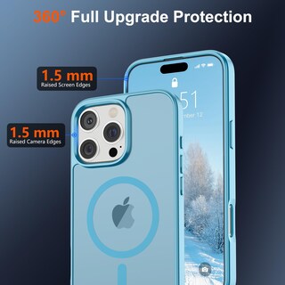 Foto 4 | Foto 4 | Funda Magnética Supfine Para Iphone 16 Pro Max, Color Azul Claro - Venta Internacional.