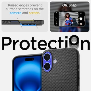 Foto 5 | Foto 5 | Funda Spigen Liquid Air Para Iphone 16, Color Negro Mate - Venta Internacional.