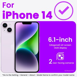 Foto 2 | Foto 2 | Funda De Teléfono Ornarto Compatible Con Iphone 14 6.1 - Lila Pastel - Venta Internacional.