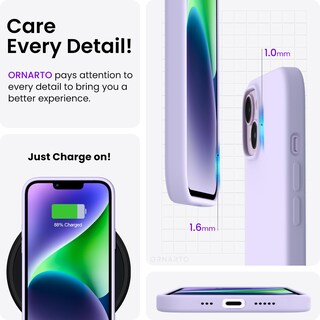 Foto 5 | Foto 5 | Funda De Teléfono Ornarto Compatible Con Iphone 14 6.1 - Lila Pastel - Venta Internacional.