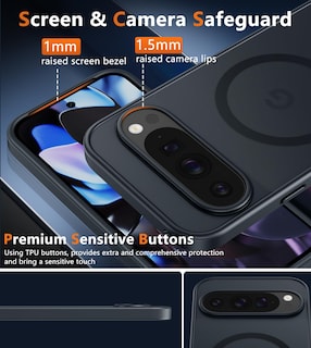 Foto 6 | Foto 6 | Funda De Teléfono Fntcase Magnética Translúcida Mate Para Google Pixel 9 Pro Xl De 6.8 Pulgadas, Negra - Venta Internacional.