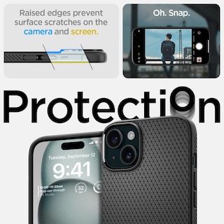 Foto 5 | Foto 5 | Funda Spigen Liquid Air Para Iphone 15 (2023), Color Negro Mate - Venta Internacional.