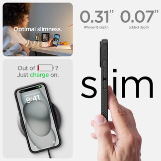 Foto 6 | Foto 6 | Funda Spigen Liquid Air Para Iphone 15 (2023), Color Negro Mate - Venta Internacional.