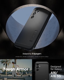 Foto 2 | Foto 2 | Funda Spigen Tough Armor Para Galaxy A16 5g Con Soporte, Color Negro - Venta Internacional.