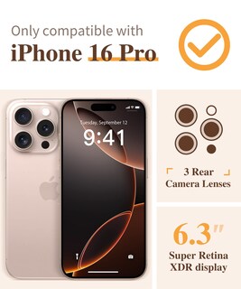 Foto 2 | Foto 2 | Funda De Teléfono Gviewin Para Iphone 16 Pro Con Protector De Pantalla De 6.3 Pulgadas - Venta Internacional.