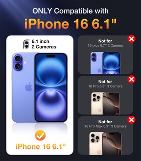 Foto 6 | Foto 6 | Funda Para Teléfono Diaclara Diseñada Para Iphone 16 6.1 (ultramar), Color Azul - Venta Internacional.